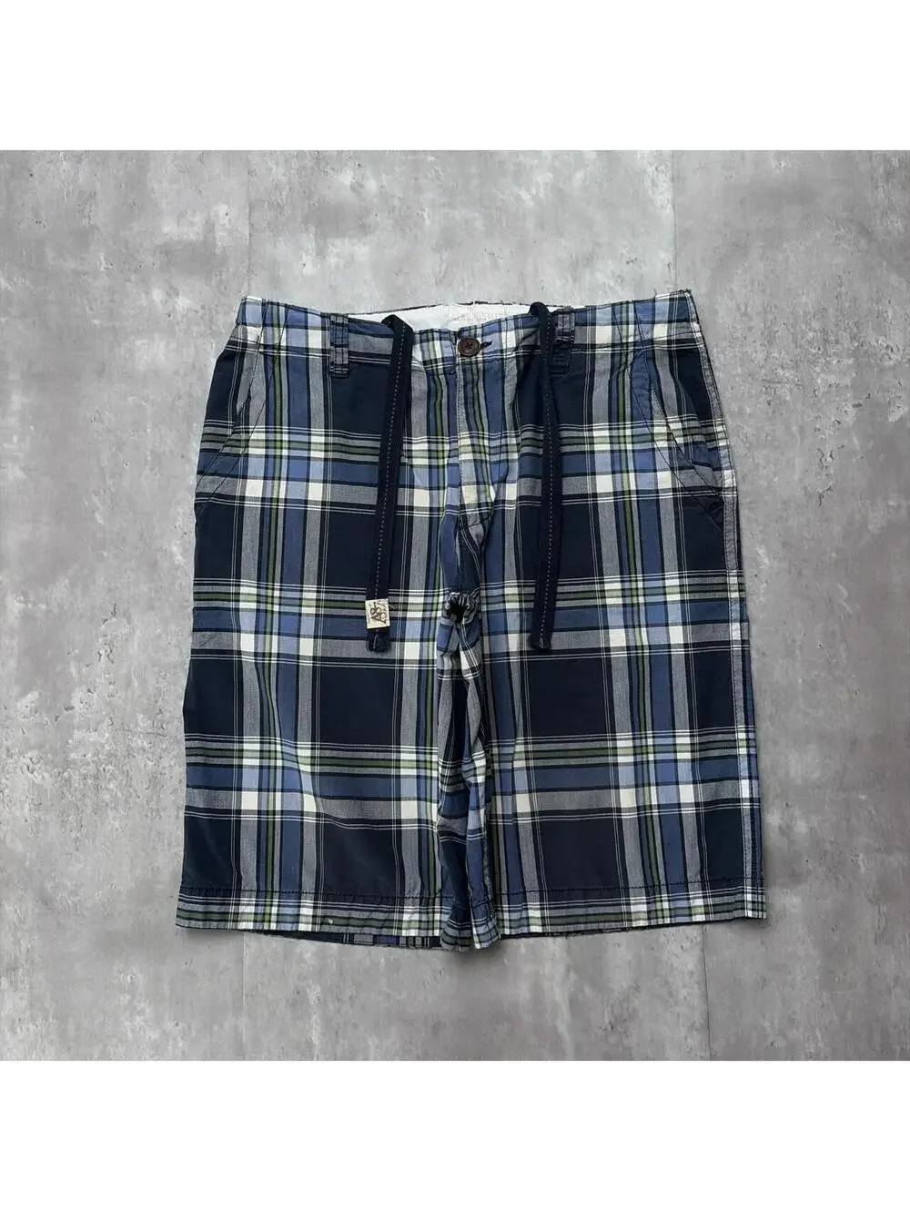Y2K Navy Aeropostale Surf Grunge Plaid Baggy Skater Shorts